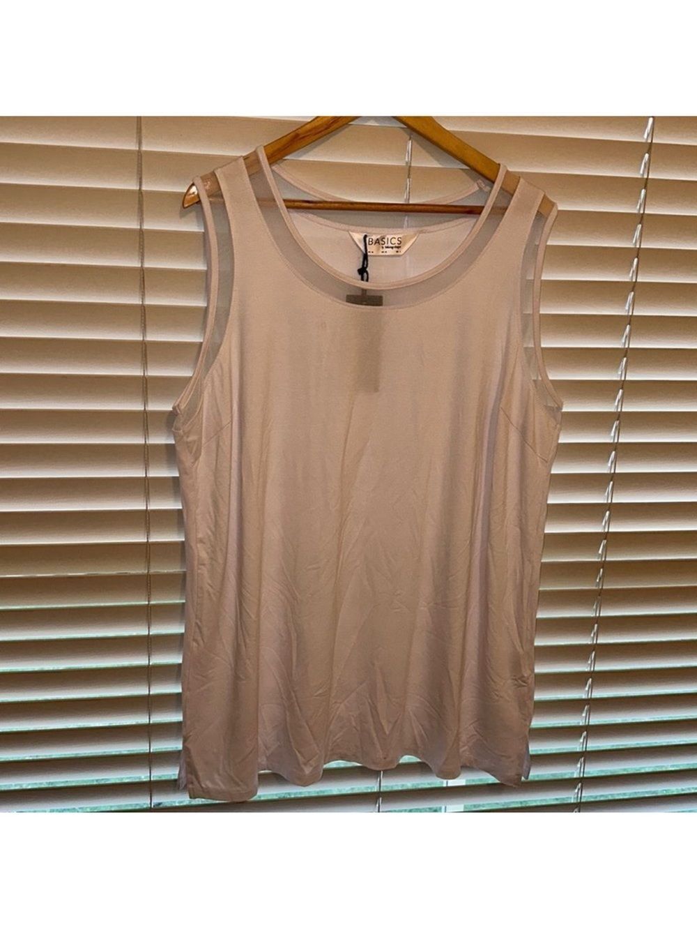 Basics by Taking Shape 1X White Mesh Oversized Comfy Sleeveless Tank Top